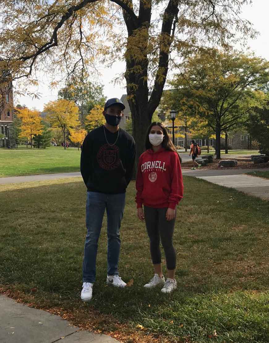 LCIS student wearing Cornell sweatshirt